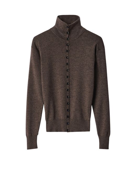 Lemaire Brown Button-Down Long-Sleeve Top