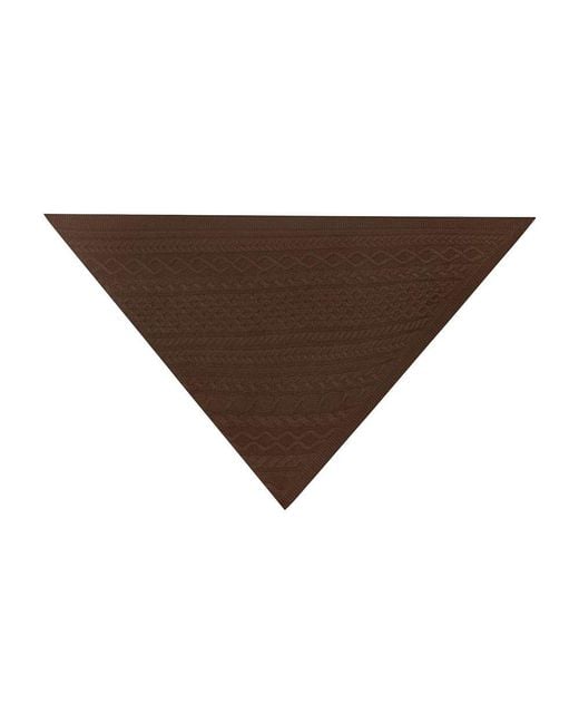 Bompard Brown Printed Cashmere Triangle Scarf