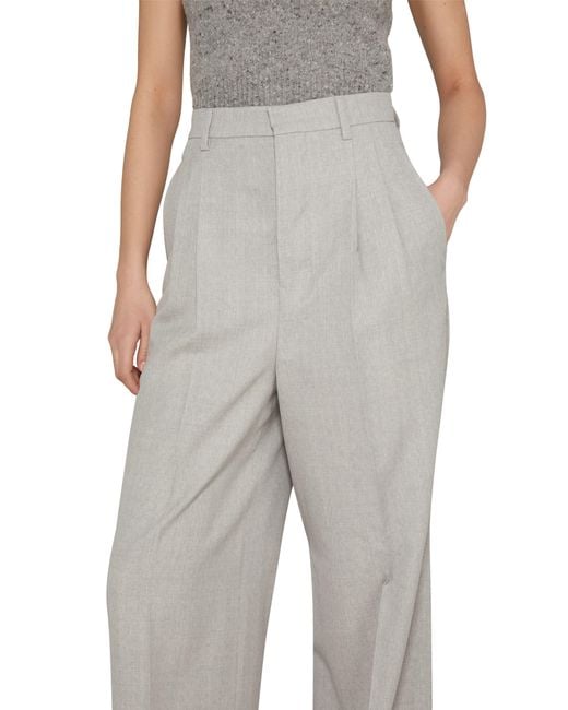 Pantalon taille haute coupe large AMI en coloris Gray