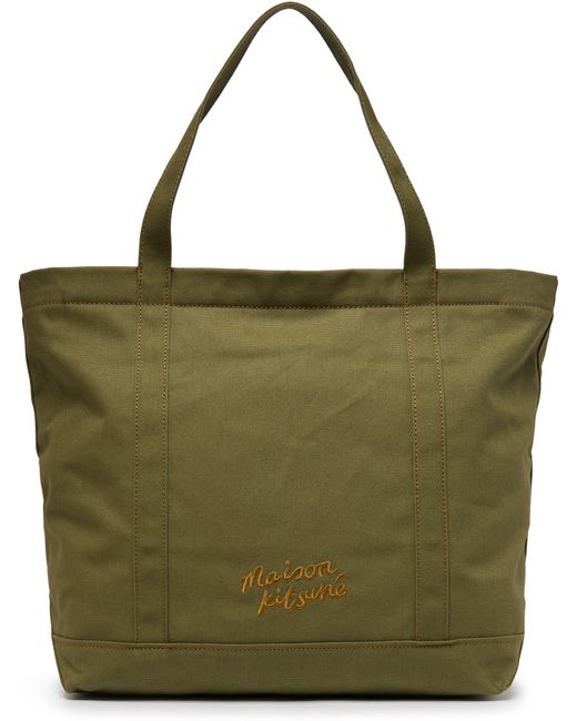 Maison Kitsuné Green Fox Head Tote Bag for men