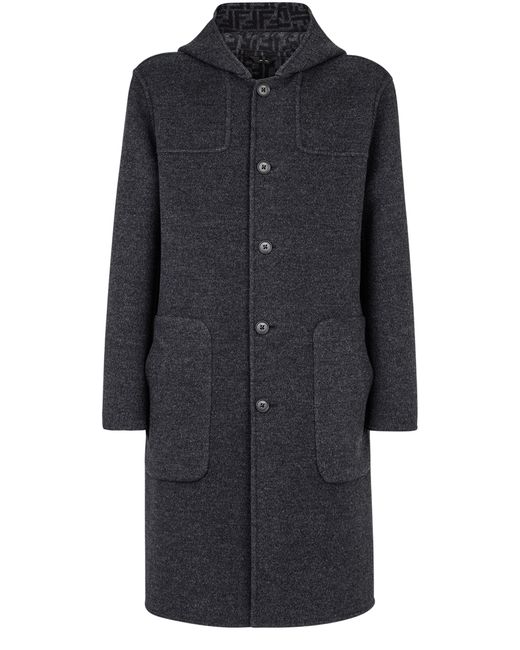 Fendi Blue Wool Coat for men