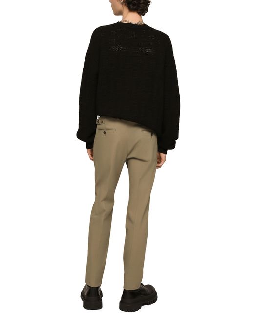 Dolce & Gabbana Natural Stretch Cotton And Cashmere Pants for men