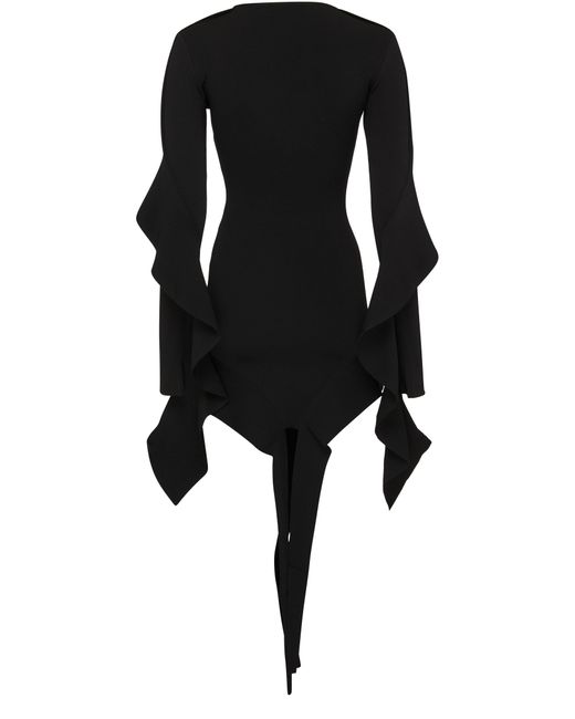 Robe courte asymétrique Mugler en coloris Black