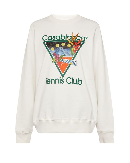 Casablancabrand White Tennis Club Icon Printed Sweatshirt