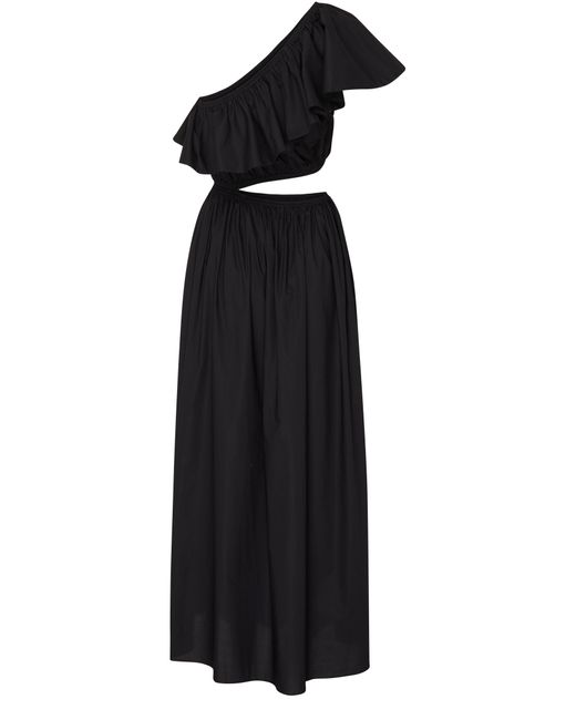 Matteau Black Asymmetric Ruffle Dress