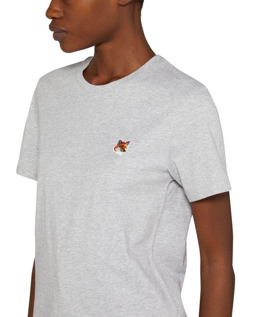 Maison Kitsuné White Fox Head Patch Regular Tee-Shirt