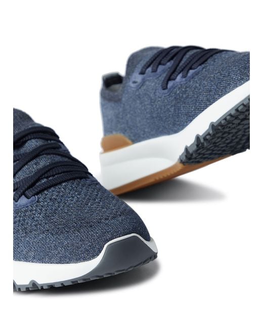 Brunello Cucinelli Blue Knitted Running Shoes for men
