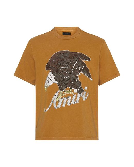 Amiri Brown Eagle Shortsleeved T-shirt for men
