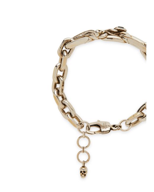 Alexander McQueen Metallic Snake And Skull Bracelet for men