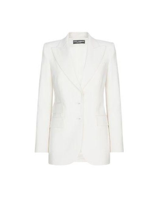 Dolce & Gabbana White Two-Way Stretch Wool Jacket