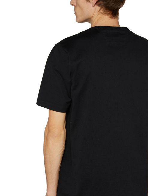 C P Company Black 30/2 Mercerized Jersey Twisted British Sailor T-shirt With Logo for men