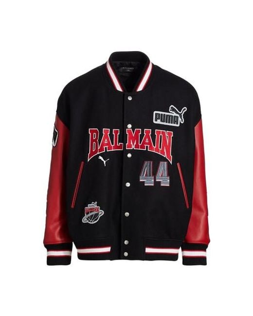 Balmain Red X Puma Varsity Jacket for men