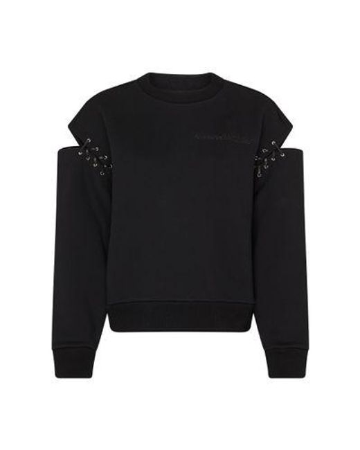 Alexander McQueen Black Cotton Sweatshirt With Print