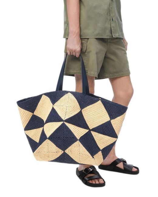 Loewe Blue Puzzle Fold Diamond Xxl Tote for men