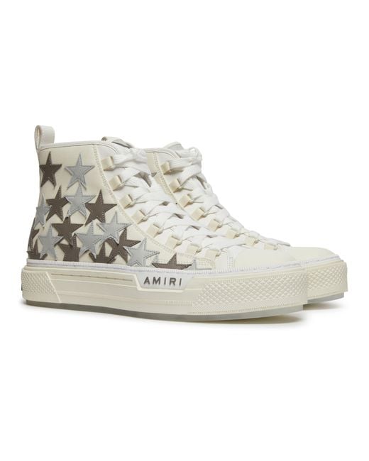 Amiri Stars Court High-Top-Sneakers aus Canvas mit Applikation und Besatz aus Leder und Gummi in Natural für Herren