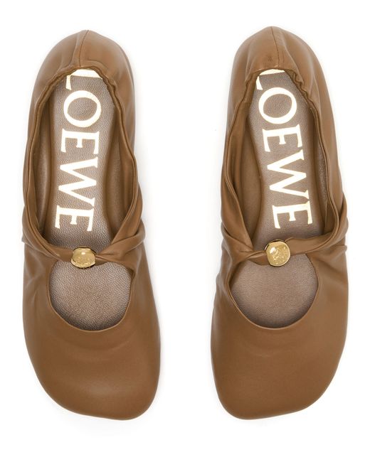 Loewe Brown Pebble Ballerinas