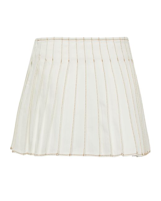 AMI Natural Pleated Mini Skirt