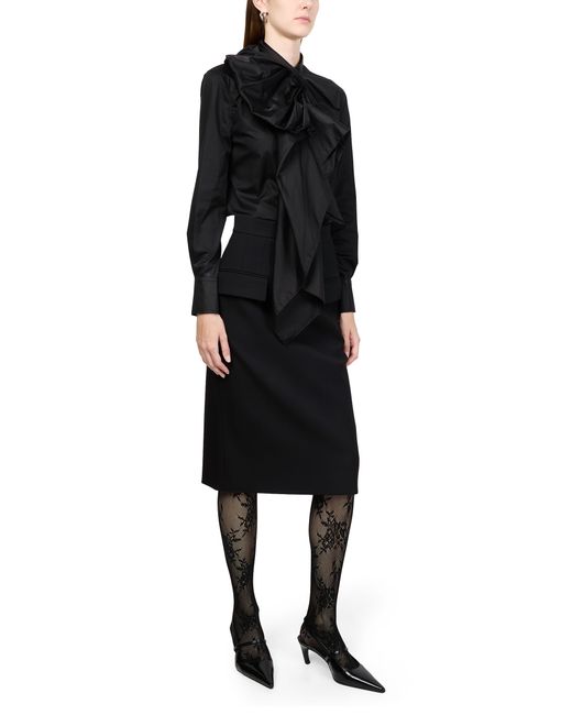 Alexander McQueen Black Dart Midi Skirt
