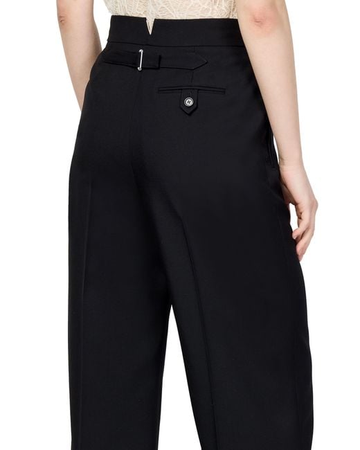 Alexander McQueen Black Weit Geschnittene Hose