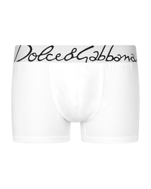 Dolce & Gabbana White Stretch Cotton Regular-Fit Boxers for men