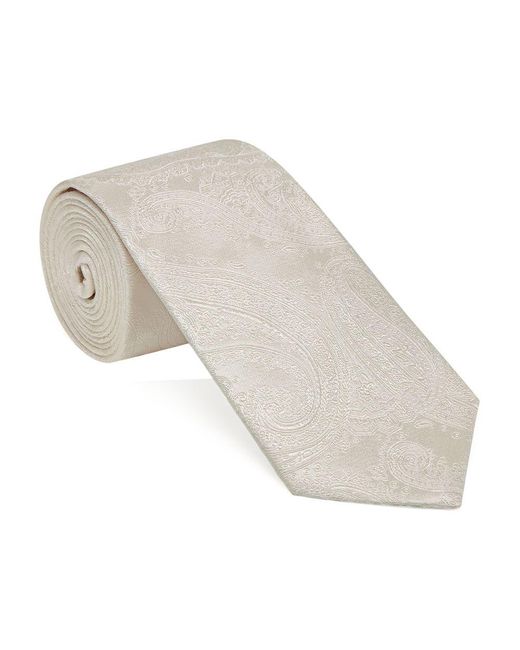 Brunello Cucinelli White Silk Necktie for men