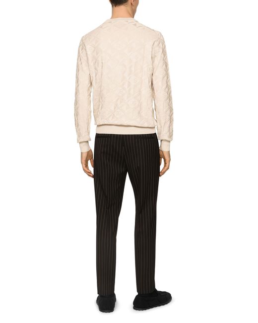 Dolce & Gabbana Black Pinstripe Stretch Wool Pants for men