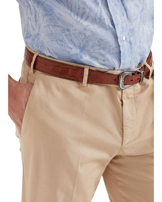 Pantalon en gabardine teint en pièce Brunello Cucinelli pour homme en coloris Natural