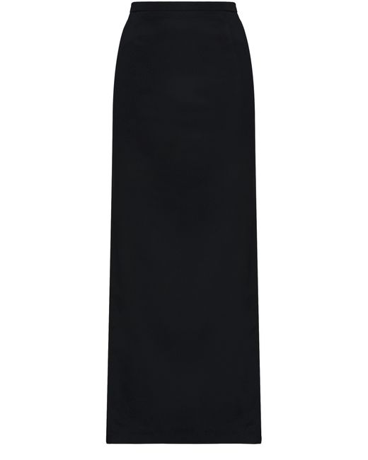Dolce & Gabbana Black Cady Long Skirt With Slits