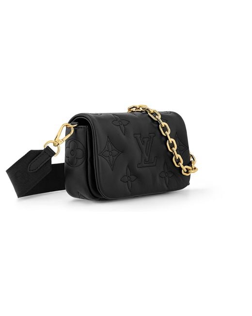 Portefeuille on Strap Bubblegram Louis Vuitton en coloris Black