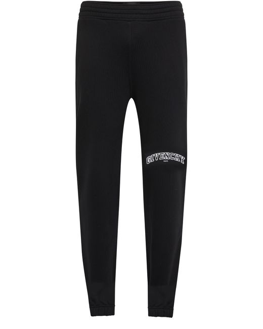 Givenchy Black Slim-fit jogger Pants In Embroidered Fleece for men