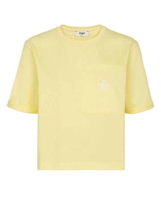Fendi Yellow Short-Sleeved T-Shirt