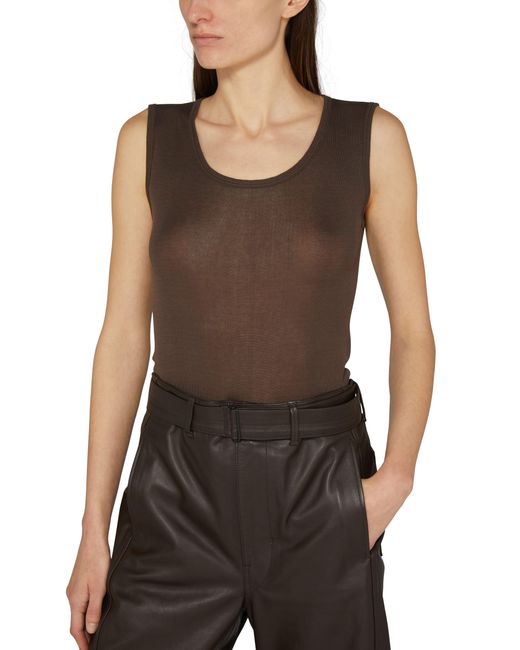 Lemaire Brown Seamless Sleevless Sweater