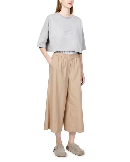 Loewe Natural Cropped Cotton Pants