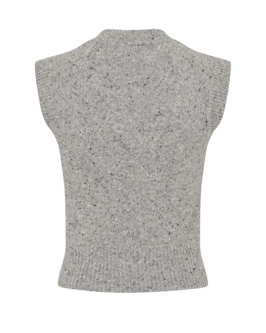 AMI Gray Sleeveless Sweater