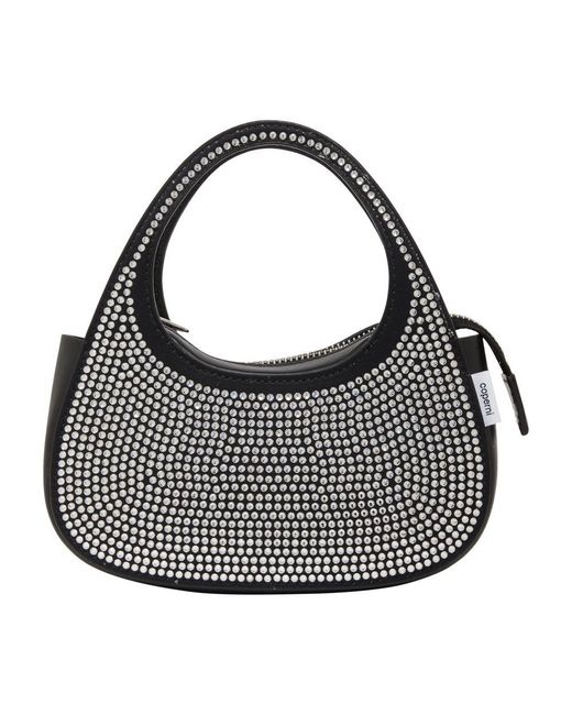 Coperni Black Swipe Embellished Micro Baguette Bag