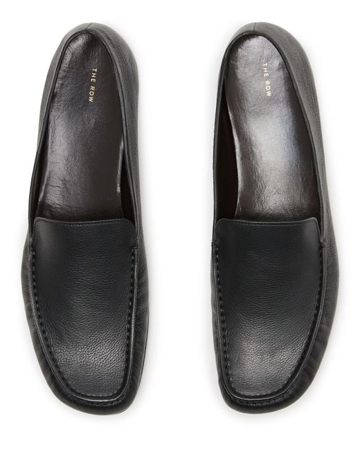 The Row Black Leo Loafers