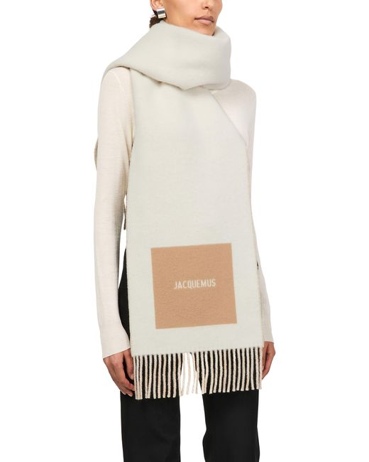 L'Écharpe Rond Carré Jacquemus en coloris White