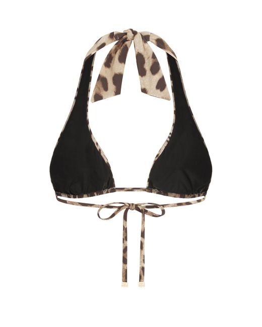 Dolce & Gabbana Metallic Padded Triangle Bikini Top