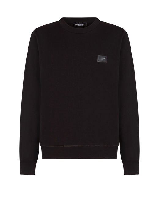 Dolce & Gabbana Sweatshirt aus Jersey mit Branding-Tag in Black für Herren