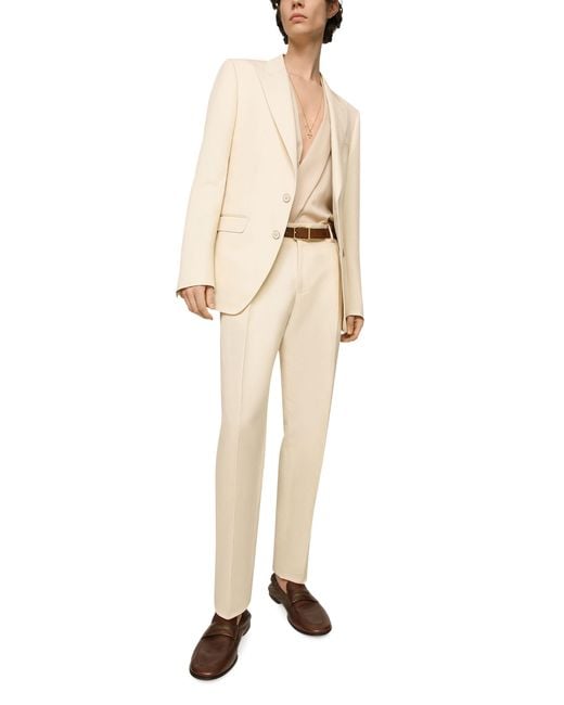 Dolce & Gabbana Natural Taormina Linen, Cotton, And Silk Single-breasted Jacket for men