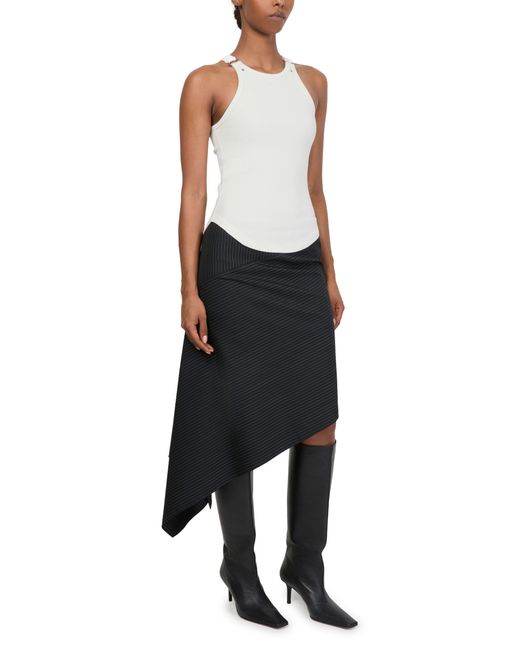 Courreges White Buckle 90's Rib Tank Top