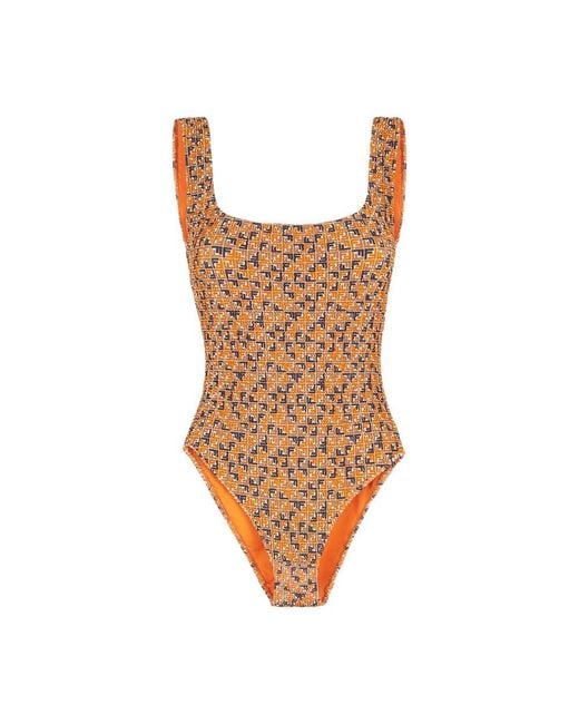 Fendi Brown One-Piece Swimsuit