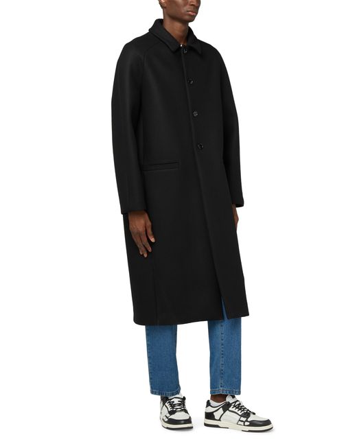 Courreges Black Oversized Wool Coat for men