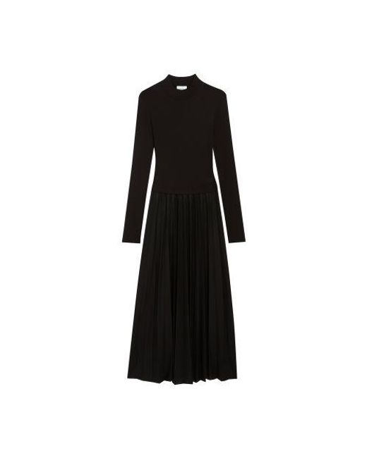 Claudie Pierlot Black Twist Pleated Knitted Dress