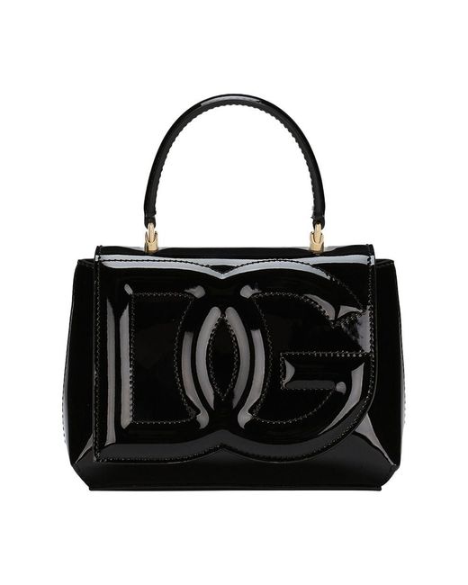 Dolce & Gabbana Black Leather Dg Logo Top-handle Bag