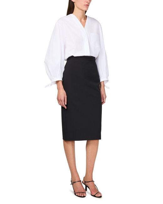 Max Mara Black Flash Midi Skirt