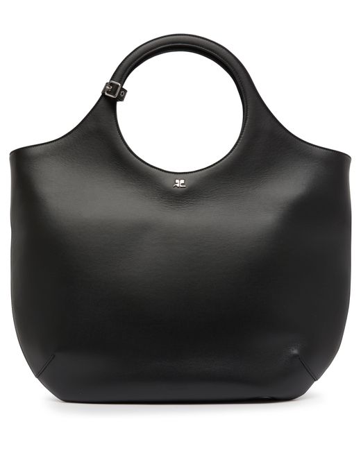 Courreges Black Large Holy Leather Bag