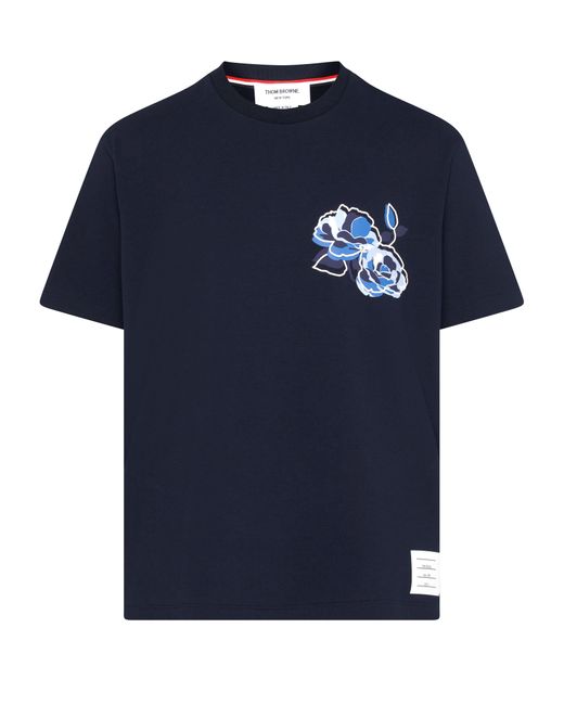 Thom Browne Kurzarm-T-Shirt Rose in Blue für Herren