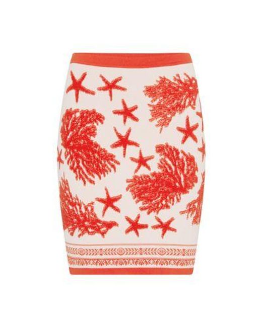 Versace Red Tresor De La Mer Mini Skirt
