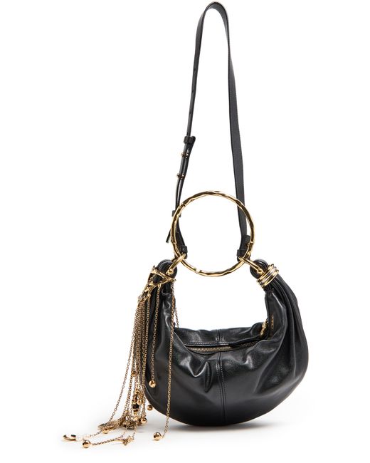 Chloé Black Bracelet Bag With Seashell Chain Detail